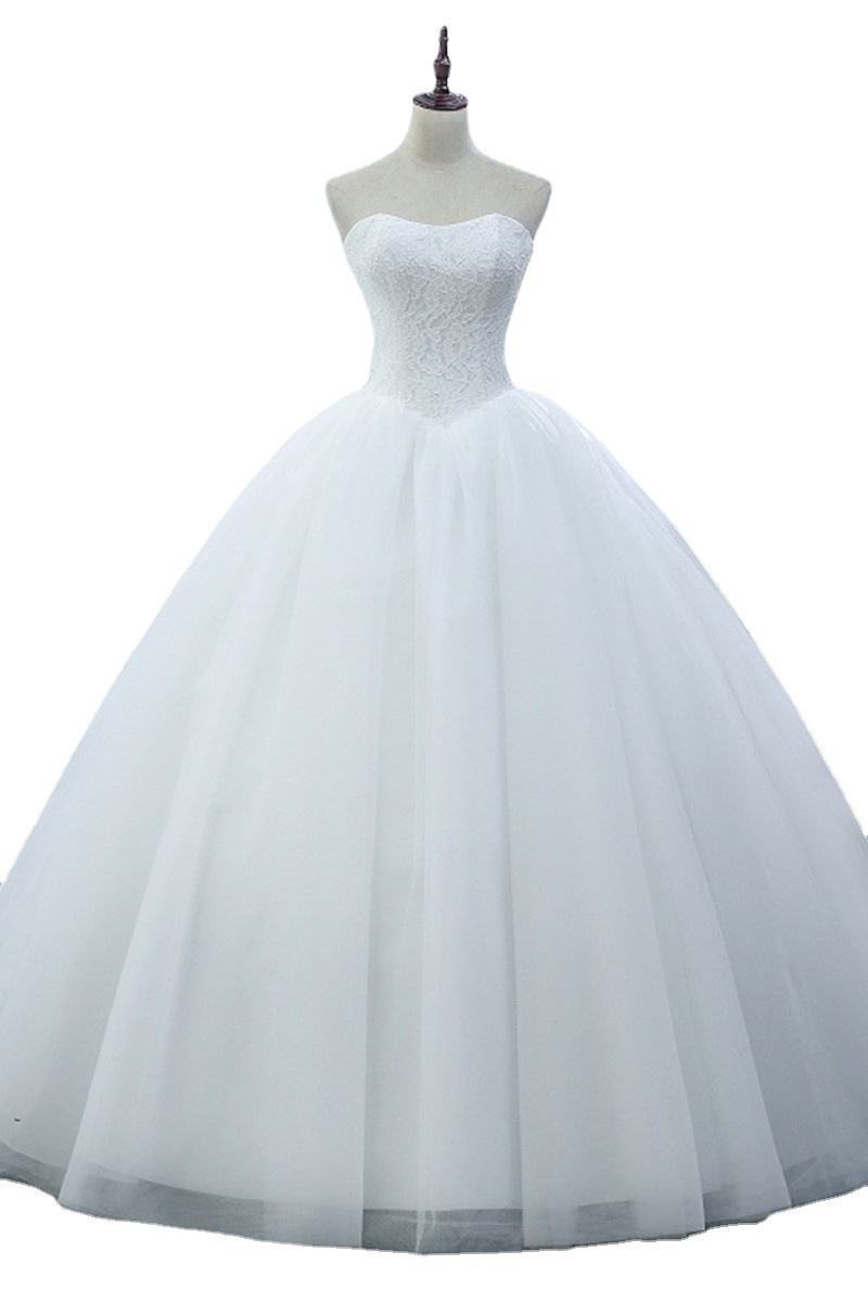 2022 nuevo vestido de novia de peito limpio, vestido de boda, hilo principal, temperamento simple de viaje, vestido blanco image 5