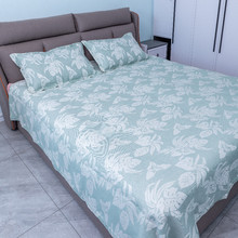 亚麻床单三件套四季空调软席子家用可水洗折叠1.8米双人床单