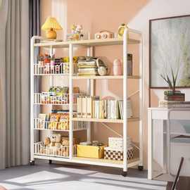 玩具置物架书架落地绘本零食收纳架子移动铁艺儿童家用书柜