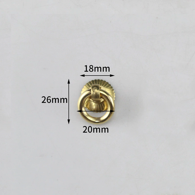 Chinese copper handle drawer wardrobe door Chinese vintage antique simple single-hole door handle brass wardrobe handle