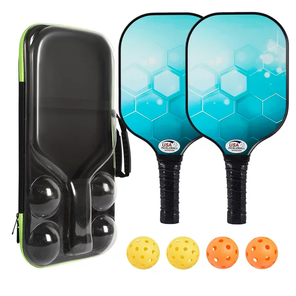 Pickleball Racket Fiberglass Pickleball Racket Transparent Eva Handbag Full Set of Pickleball Fiberglass Set