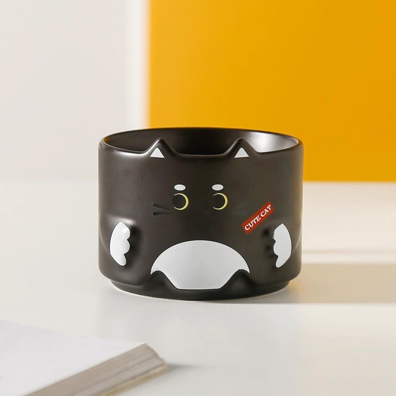 Стеклянная/стакан-купол? Stackable Cat Cartoon Mug Tower, 301–400 ml Cute Birthday Gift, 4 Colors