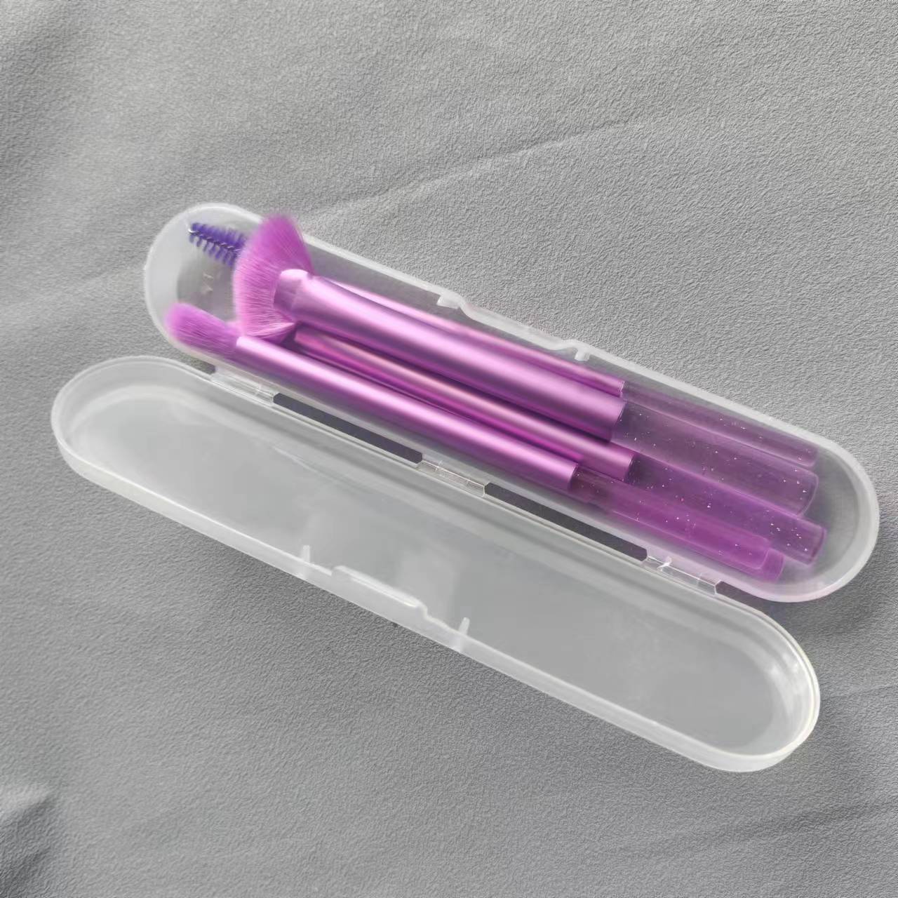 5 mini cepillo de maquillaje mango de cristal caja de almacenamiento a prueba de polvo cepillo de sombra de nariz cepillo de ojos conjunto completo cepillo de sombra de ojos transfronterizos