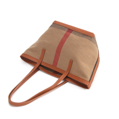 Spring and Summer Niche Tote Bag: Jute-Mesh Meets Cowhide — Cross-Border Bestseller, Hot-Live Stream Handbag, Women's Bag