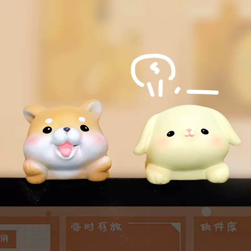 新款趴趴小动物树脂小摆件汽车中控办公室电脑装饰摆件创意礼物