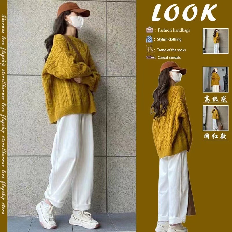 맞춤형 스웨터, 차풍 밀크스타일 의상, 우아한 여성용 밀크스타일 스웨터에 어울리는 풀세트, 한류 드라마 투피스 수트