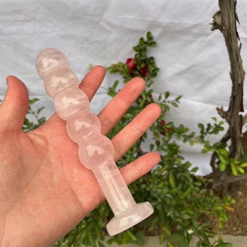 天然 黑曜石 白水晶粉晶蓝东陵水晶按摩棒 图 1