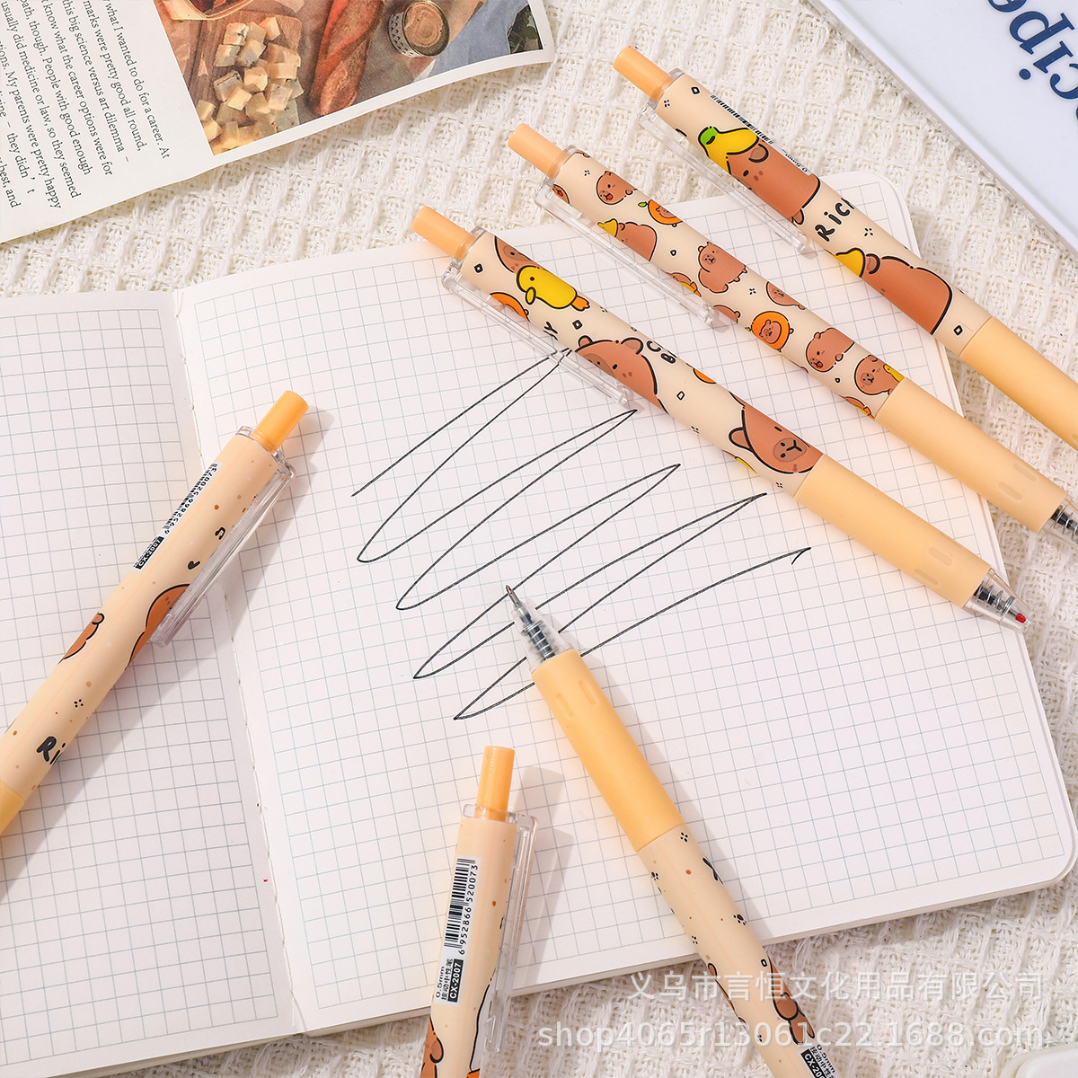 Lápiz de prensa Rich Kapibala Lápiz de góner de secado rápido ST Lápiz de prueba de pincel lindo para examen de estudiante Spot al por mayor