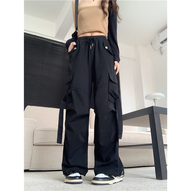 Pants Women's plus size Women's 2023 New Fashion High Waist Slimming Loose All-match Straight Black Pants Women's Spring and Autumn Pants Women's plus size Women's 2023 New Fashion High Waist Slimming Loose All-match Straight Black Pants Women's Spring and Autumn