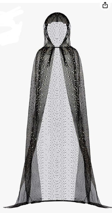 Mesh star and moon hot gold cape