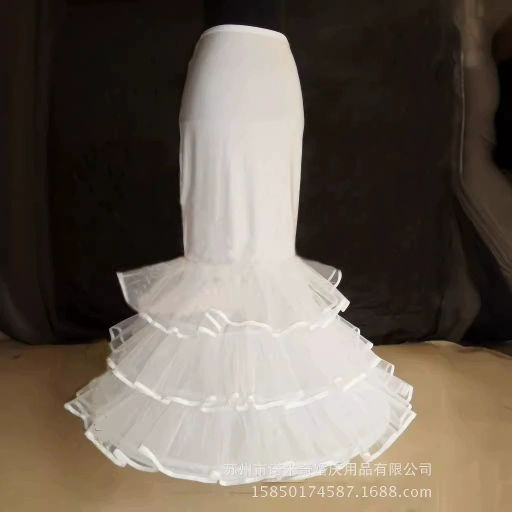 Оптовая продажа внешней торговли свадебное платье юбка бандаж одинарная стальная трехслойная Жесткая сетка Lotus Edge большой эластичная юбка с рыбьим хвостом