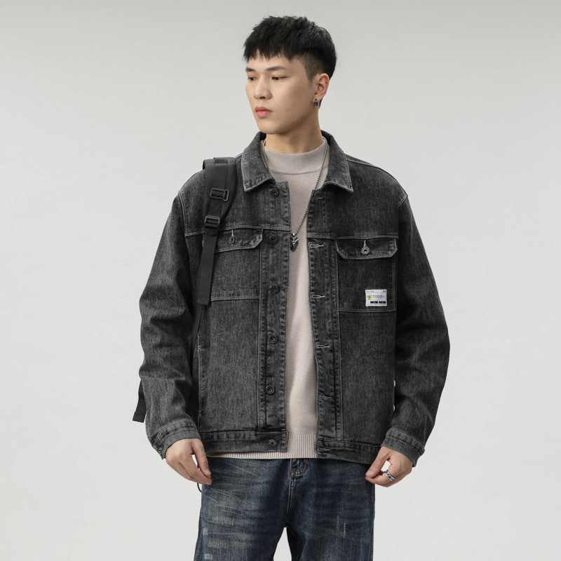 Veste transfrontalière pour hommes d'Amazon portant une veste en jean Joker chemise décontractée tendance pour hommes personnalité mince pour hommes_voghion.com