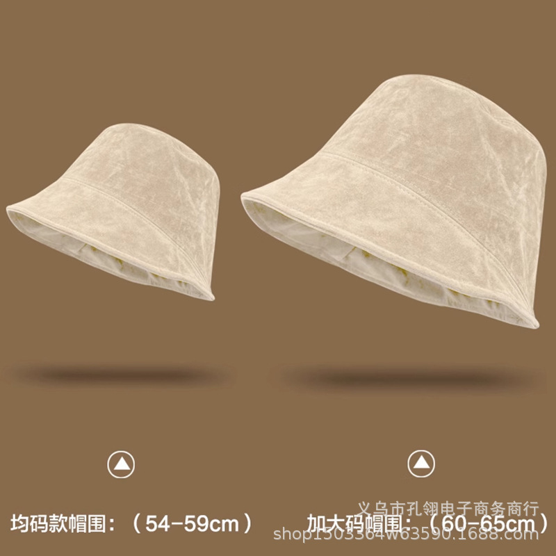 加大加宽渔夫帽子女款2025新款复古高级感盆帽大头围显脸小遮阳帽|undefined