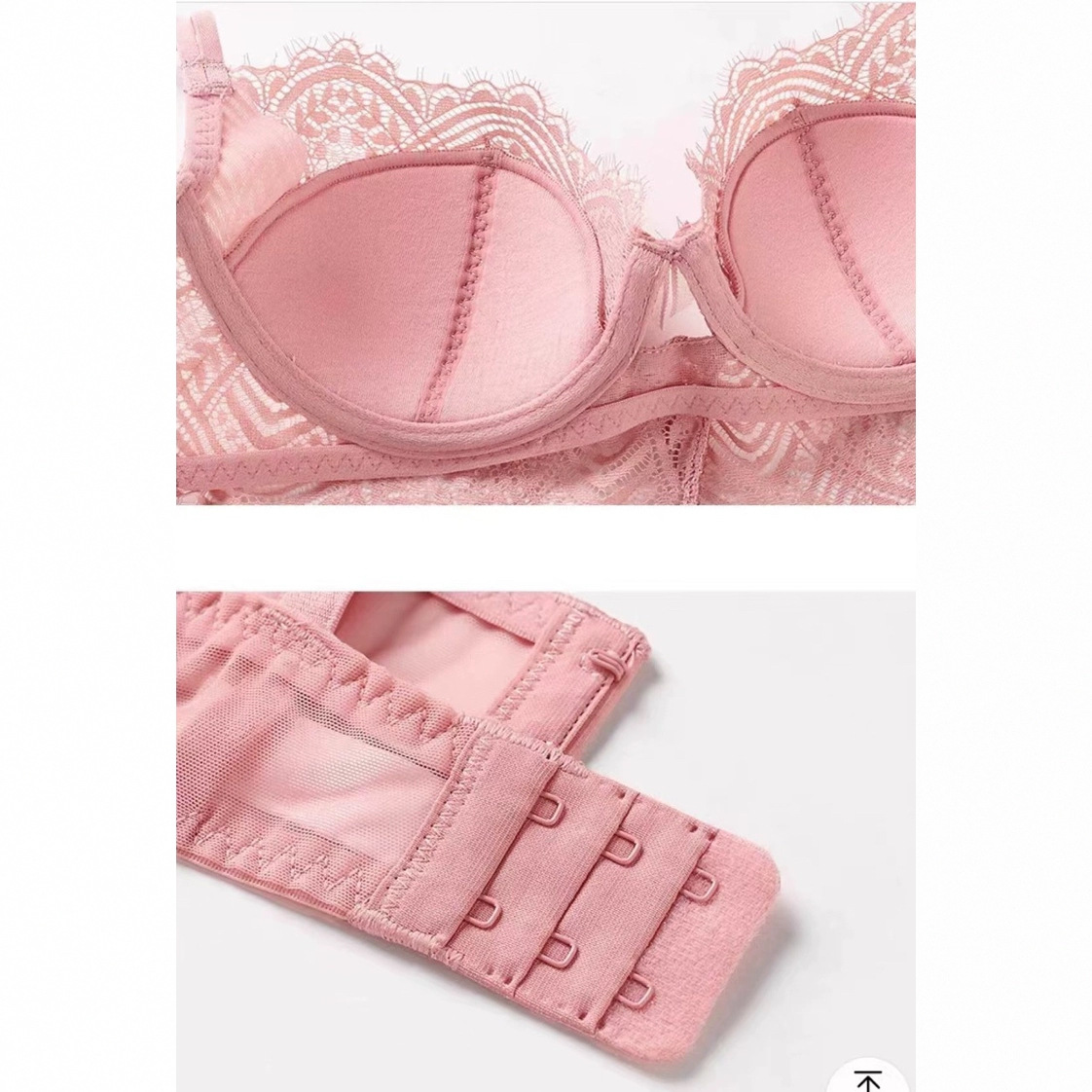 Europa y Estados Unidos nueva ropa interior de copa de cristal estilo femenino delgado sexy pechos grandes mostrando pequeños senos conjunto de sujetador de recolección de senos mujeres Grecia