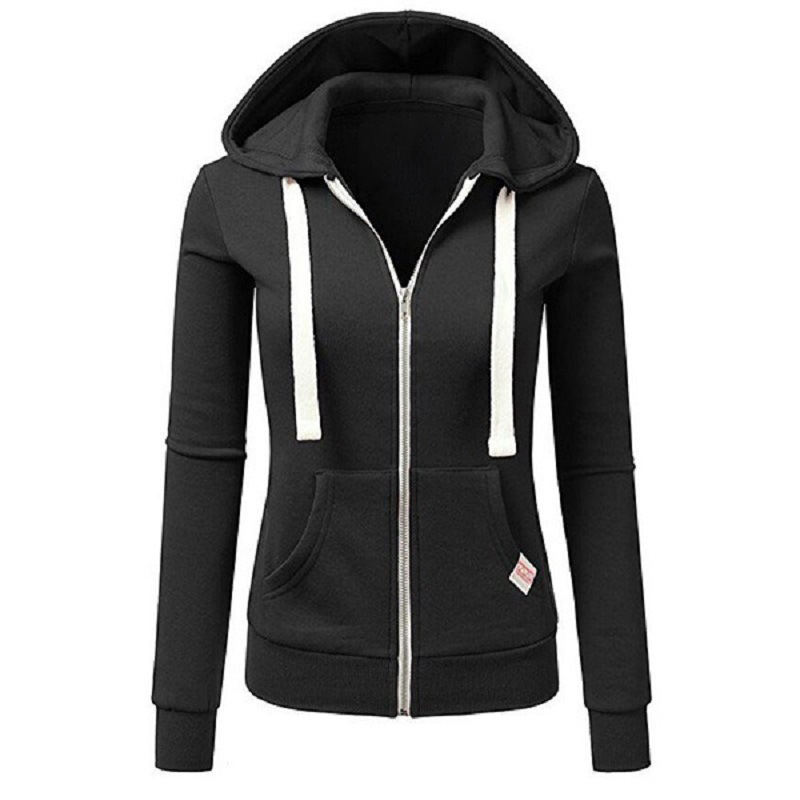 Cross-Border Supply Amazon 2025 New Sweatshirt Women's Sports Pocket Cardigan Zipper Hoodie Factory Direct Sale