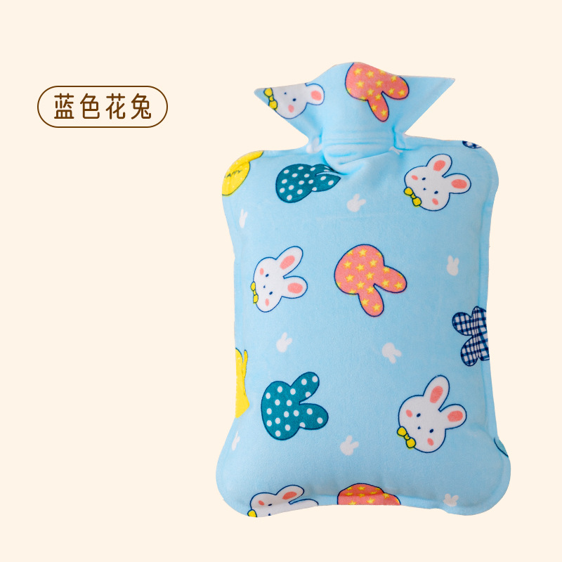 Bolsa de agua caliente de felpa, inyección de agua, bolsa de agua caliente, llenado de agua, pvc, dibujos animados, vientre cálido lindo, calentador de manos de gran capacidad al por mayor