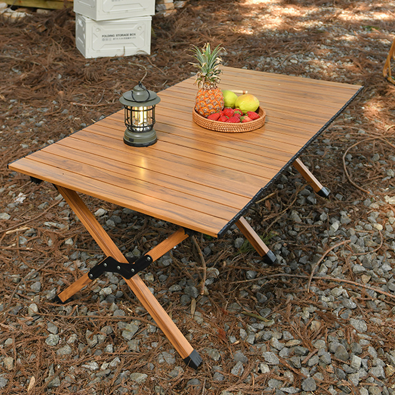 Outdoor Folding Table Aluminum Alloy Egg Roll Table Camping Equipment Picnic Supplies Portable Table and Chairs Carbon Steel Barbecue Table