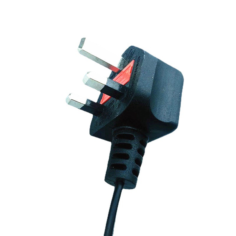 英规电源线带保险丝注塑一体BS插头 尾部带直发梳插头线 英标线