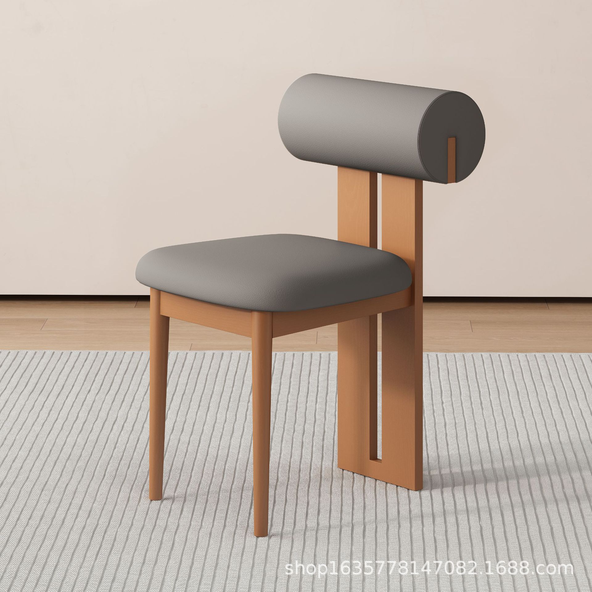 Silla de comedor de madera maciza medieval francesa retro silla de respaldo doméstica diseñador nórdico silla de hipopótamo casual fábrica de origen