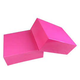 厂家现货玫红色折叠礼盒外贸款可折叠包装盒不干胶磁铁书型盒纸盒