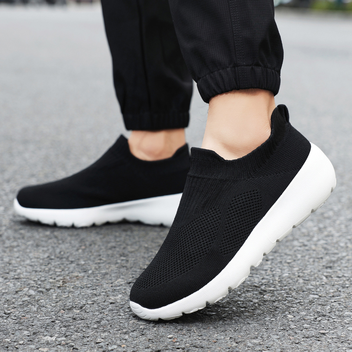 New Large Size 46 Lightweight Couple's Casual Slip-On Lazy One-Piece Mesh Driving Shoes_vogvips.com