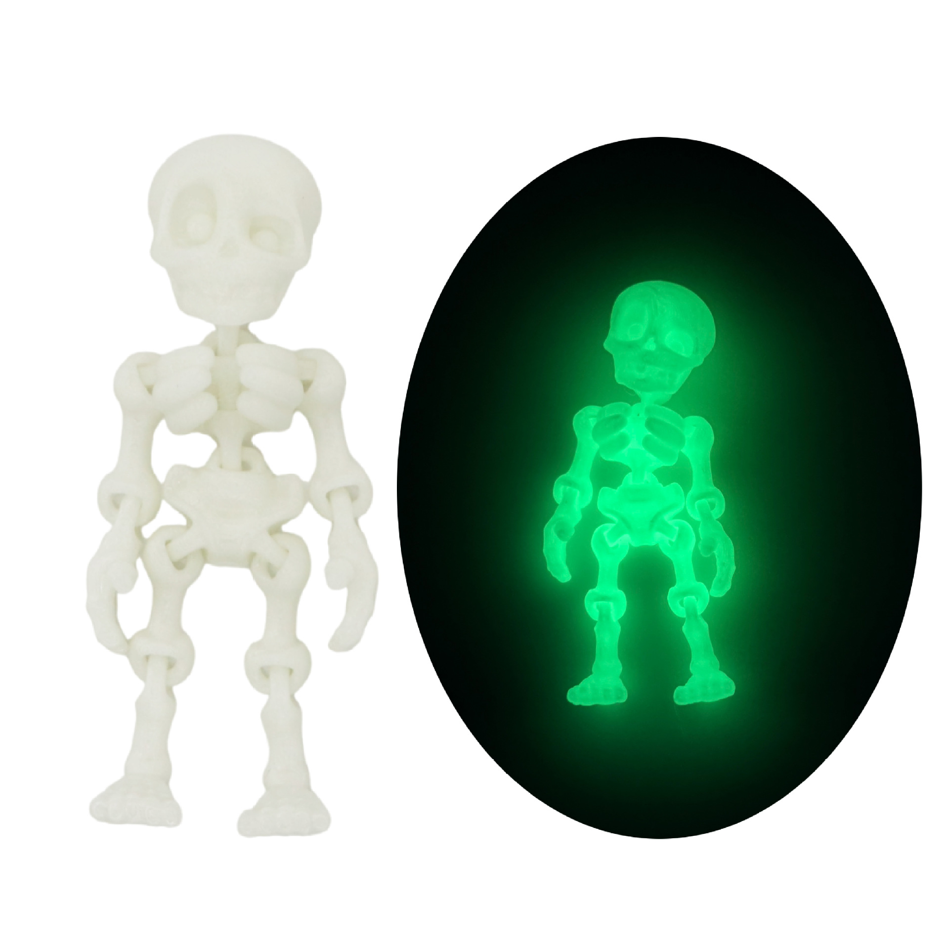 Explosivos transfronterizos, impresión en 3D, esqueleto de calavera, articulaciones de humanos, juguetes de Halloween para niños, pegatinas creativas para refrigeradores