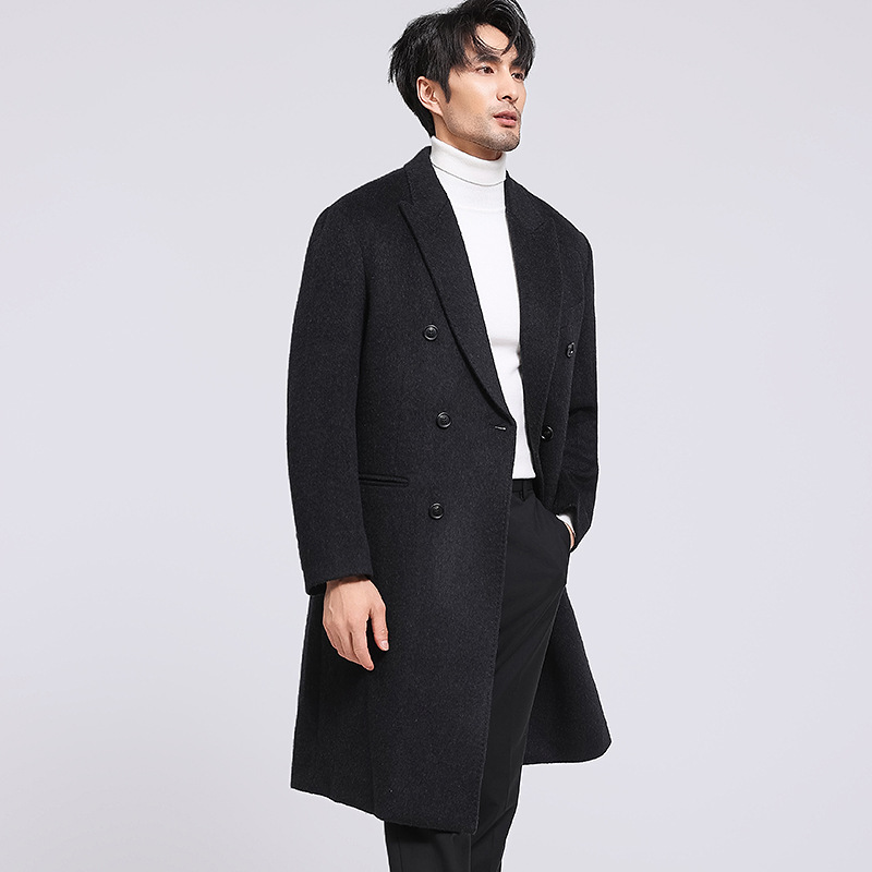 가을 겨울 신상 양면 코트 울 니코스 다운 라이너 울 코트 남성 중간 길이 코트 드롭 배송