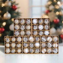 港之恋亚马逊圣诞球套装居家彩绘球布置用品圣诞树吊球挂饰批发