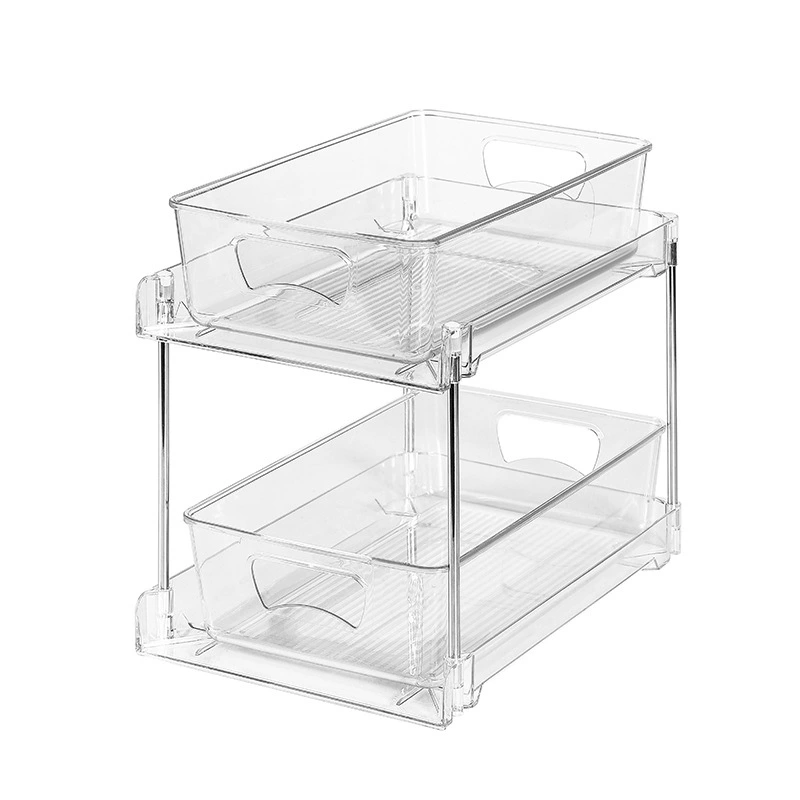 Lower sink storage rack pull-out kitchen bathroom bathroom cabinet storage layered shelf cosmetic storage box
