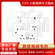 墙壁插座USB带LED指示灯 CE国际认证 镜面大板钢化玻璃 G19 白色