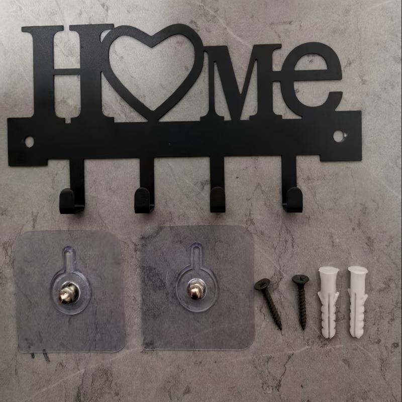 跨境小Home钥匙挂钩厨房客厅收纳多功能墙壁金属艺术装饰置物挂架|undefined