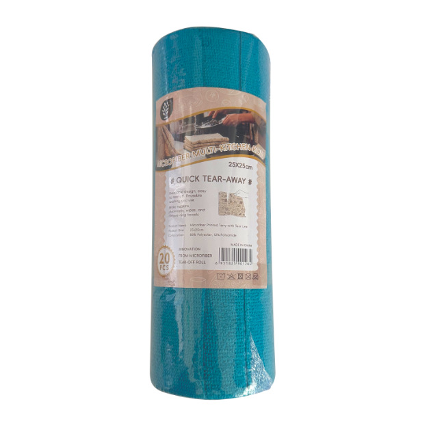 Perezoso rollo de mano rasgada toallas de cocina doméstica gruesa gruesa seca y húmeda dobles rollo de microfibra fábrica al por mayor