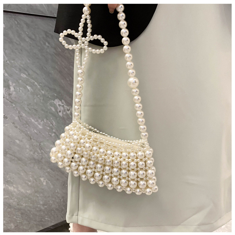 Women's All Seasons Artificial Pearl Solid Color Elegant Oval Open Underarm Bag display picture 2