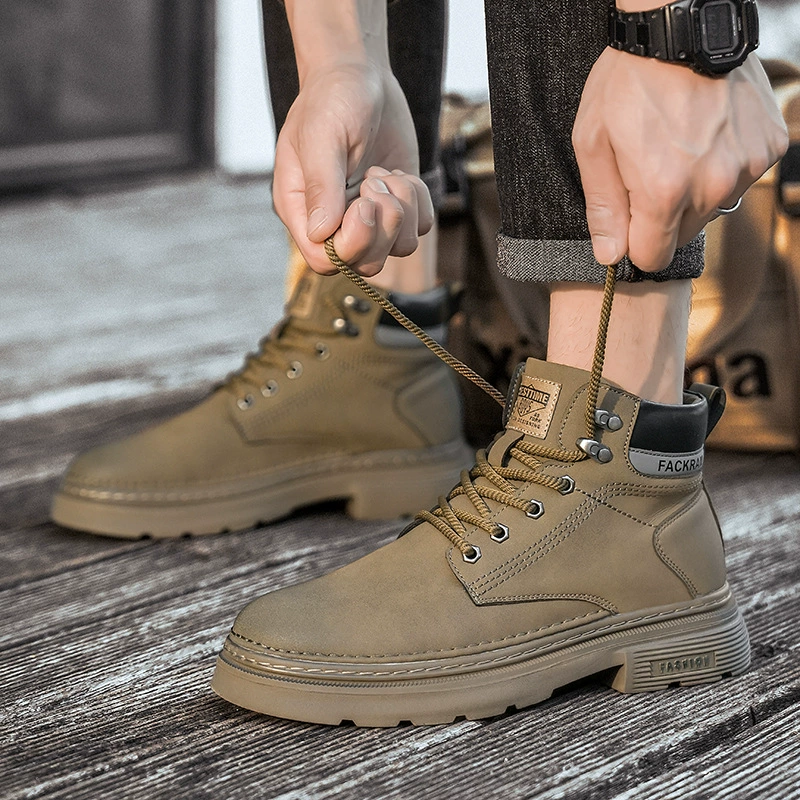Мартенс, зимние высокие износостойкие ботинки, европейский стиль