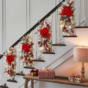 Meimei Christmas stairs Garland stairs decoration ornaments Christmas Nordic home scene layout Christmas Amazon
