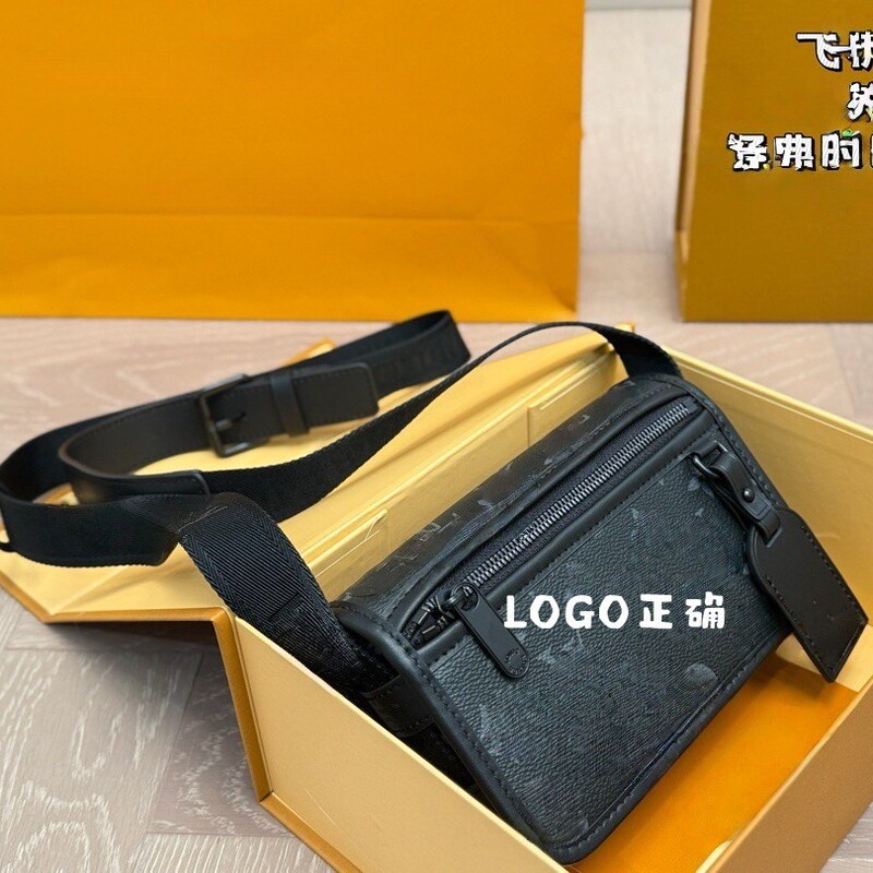 Direct supply cross-border m lv men's and women's bags, Black Warrior pillow bag, chain bag, box bag, three-in-one men's bag