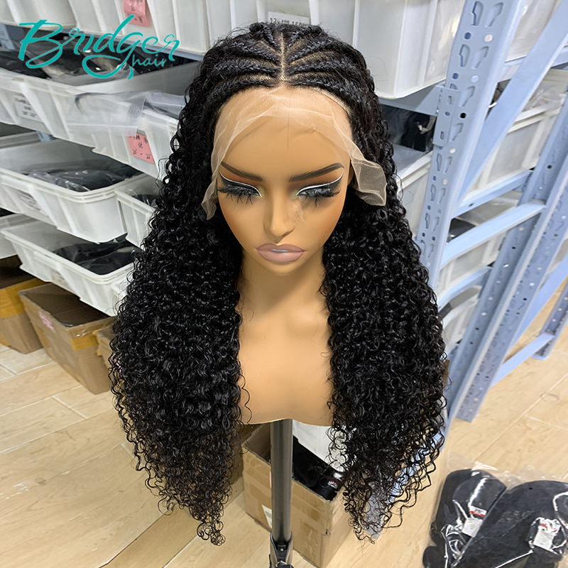 Parrucca di capelli umani JC con treccia patchwork frontale in pizzo completo da 13*4_voghion.com