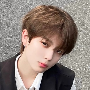Wig Men's Short Hair Korean Style Handsome Men's Unisex Wig Set Men's Full Head Set with Broken Bangs