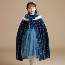 新款女童披肩儿童斗篷冰雪万圣节保暖外披爱莎坎肩小女孩表演外搭