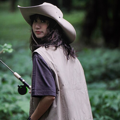 Western cowboy hat women's travel camping fisherman hat summer sun protection visor outdoor mountaineering sun hat men's trendy