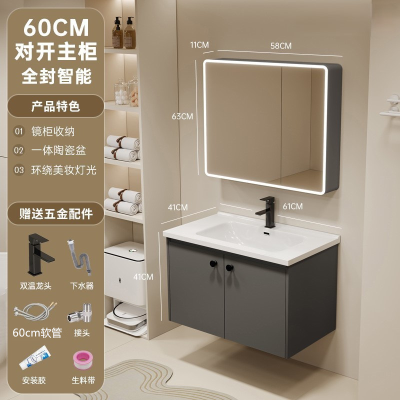 gabinete de baño de aluminio espacio lavabo cerámico de mano lavabo gabinete combinado lavabo lavabo lavabo