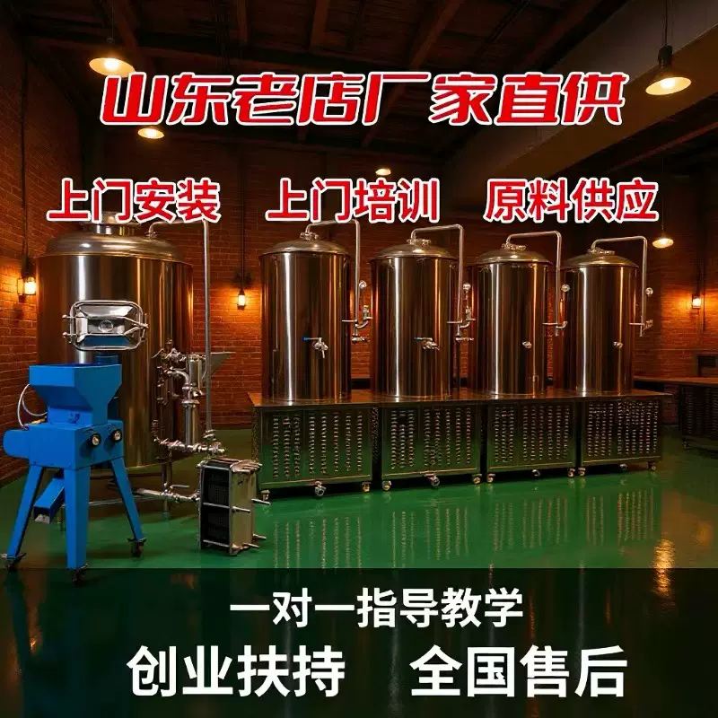 啤酒设备一体机啤酒酿造设备自酿啤酒机酿酒设备发酵罐糖化罐