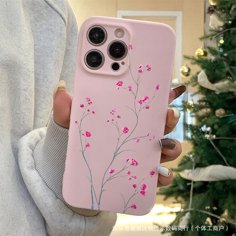 Artistic Style Simple Floral Design Suitable for Iphone11/12/13/14/15Pro Apple 16/17 Mobile Phone Protective Case Artistic Style Simple Floral Design Suitable for Iphone11/12/13/14/15Pro Apple 16/17 Mobile Phone Protective Case