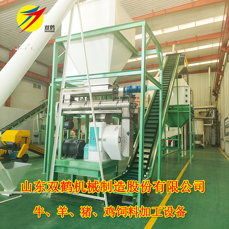 散养鸡3吨饲料颗粒生产设备 320型环模颗粒机组 养殖饲料生产线