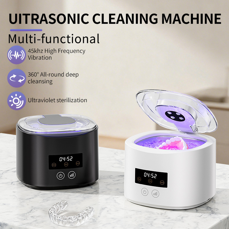Cross-Border Ultrasonic Braces Cleaning Machine for Home Cleaning Jewelry Watches Makeup Brushes Fully Automatic Cleaning Dentures Jewelry