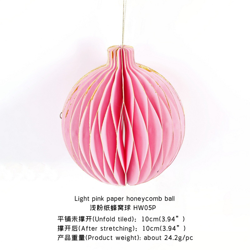 Decoración navideña Colgante de bola de panal Juego de 5 piezas Decoración de árbol de Navidad Papel Panal Decoración de árbol de Navidad Decoración de fiesta