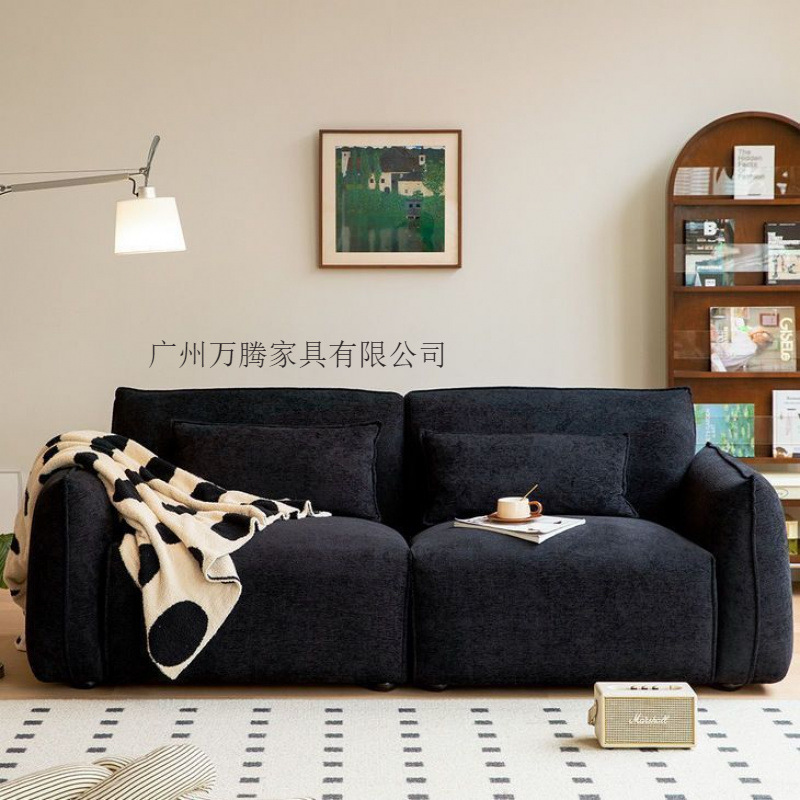 Wanteng Fabric Sofa for Small Living Rooms, Straight Arrangement, Suitable for Rental Apartments, Guesthouses, Vintage Bauhaus Style, Single, Double, and Three-Seater 3