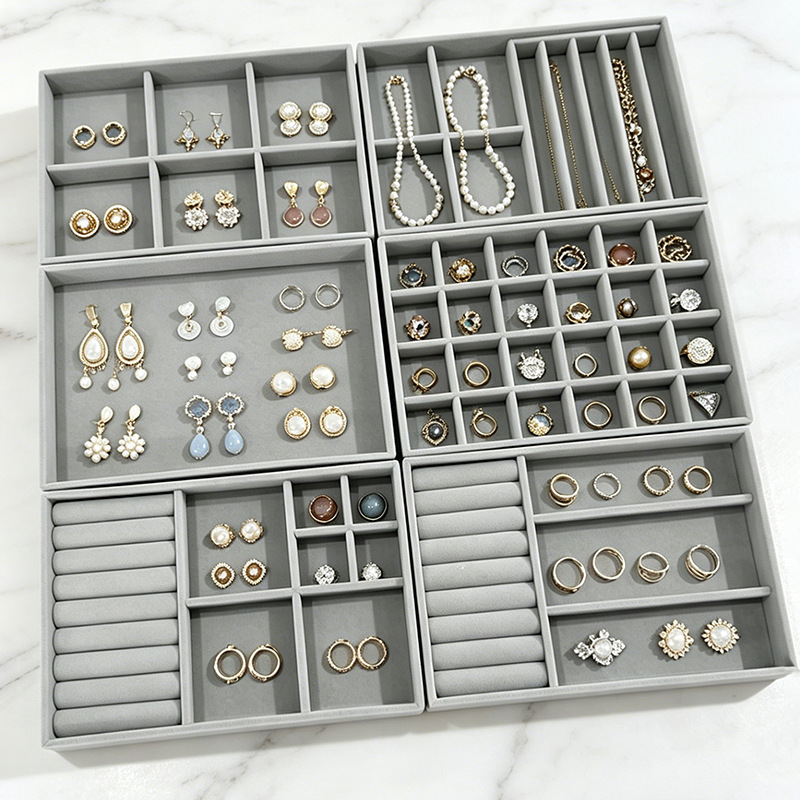 Grenzüberschreitender Hot-Sale-Schmuckkasten-Set in Übergröße, Schmuck-Schmuck-Accessoires-Kombinationsset, Display- und Aufbewahrungsring-Ohrstecker