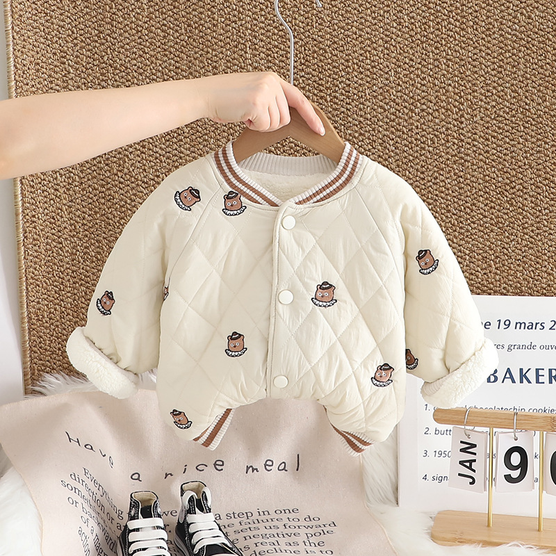 Ropa de invierno extranjera para bebés chaqueta de algodón para bebés con ropa de invierno de algodón para niñas engrosadas chaqueta de algodón de invierno