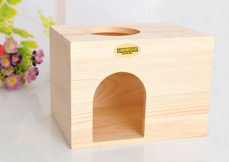 Маленькое Домашнее Животное Деревянное Гнездо Бревно Прямоугольная Хижина Тоторо Белка Деревянный Дом Морская Свинка Твердое Дерево Кролик Гнездо Деревянный Дом